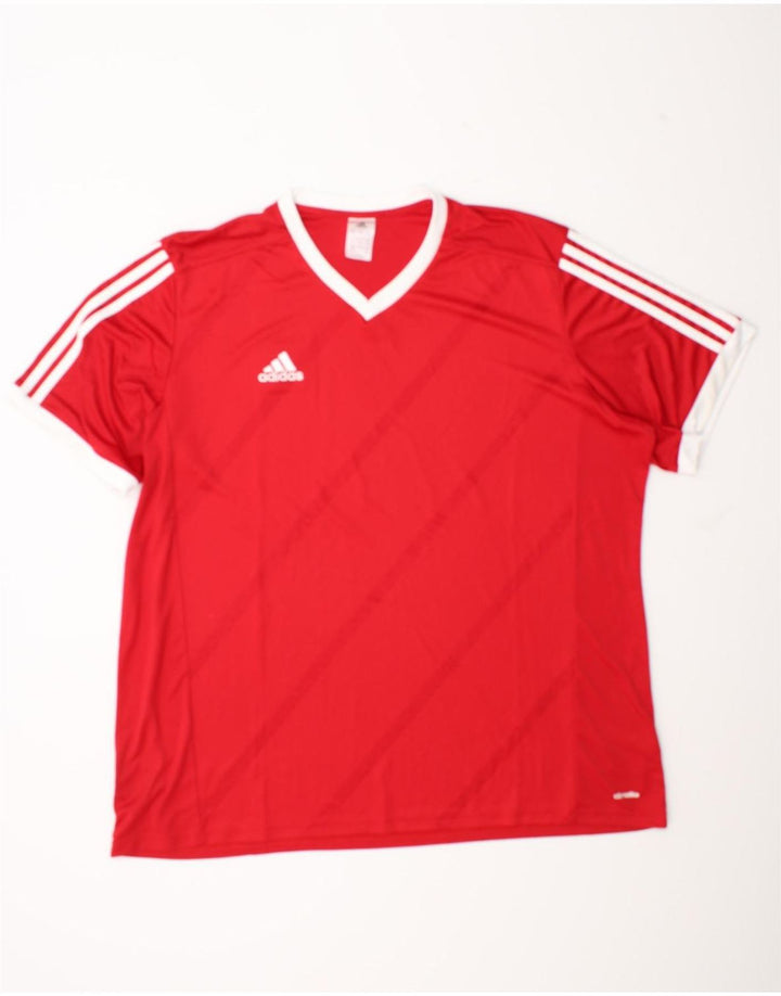 T-shirt Adidas Climalite da uomo Top 3XL Poliestere color block rosso