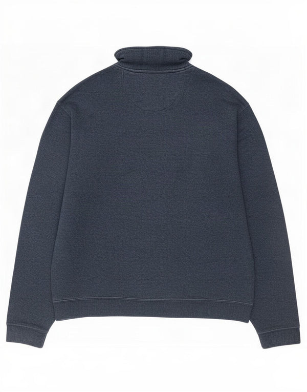 Felpa da uomo con collo con zip Izod, maglione medio, cotone screziato blu navy