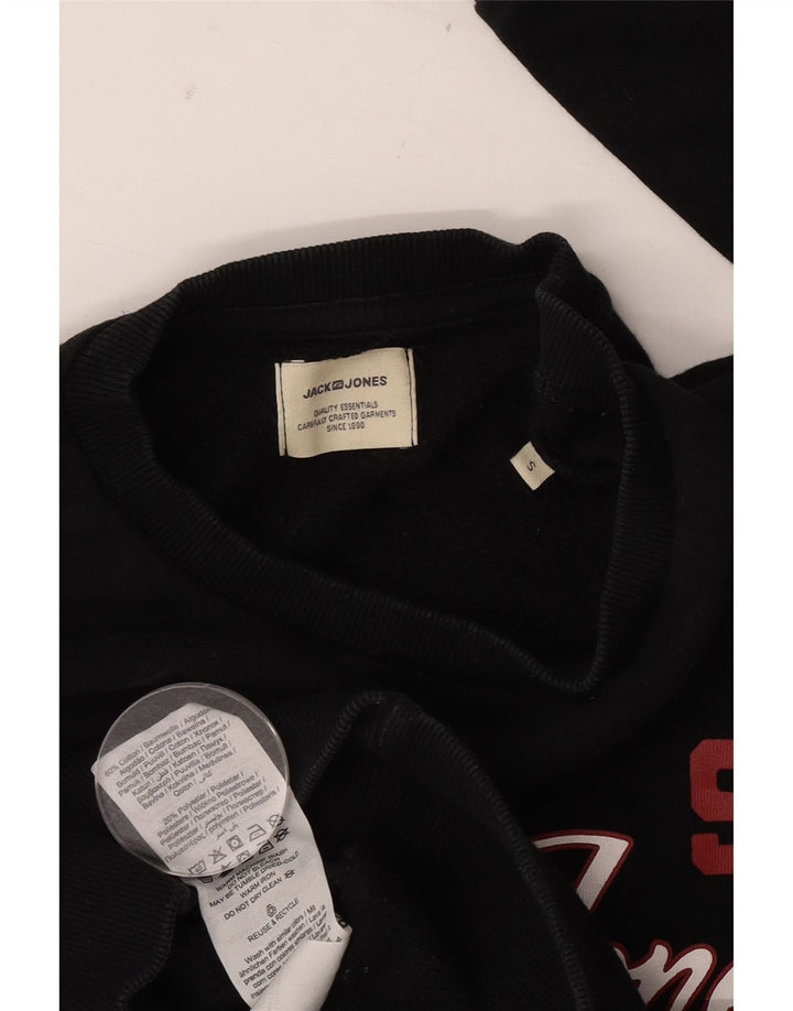 Jack & Jones Felpa grafica da uomo Maglione piccolo cotone nero