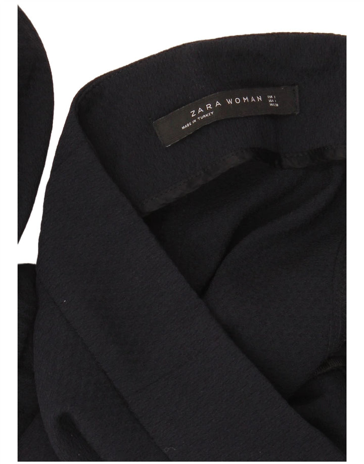 ZARA Womens Flare Capri Trousers W30 L20 Navy Blue Polyester
