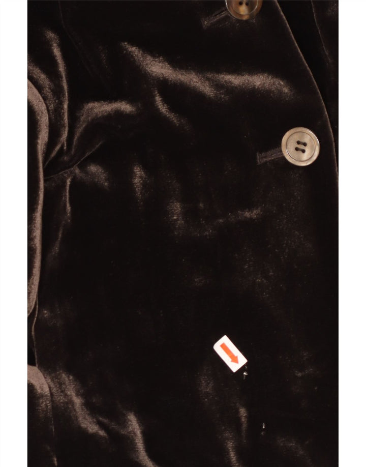 Giacca blazer da donna a 3 bottoni APRIORI UK 14 grande seta marrone