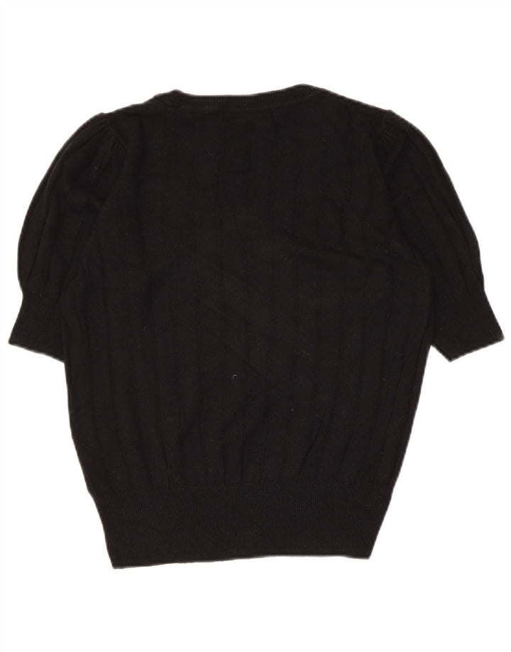 Maglione maglione con scollo a barca da donna Marks & Spencer UK 10 piccolo nero