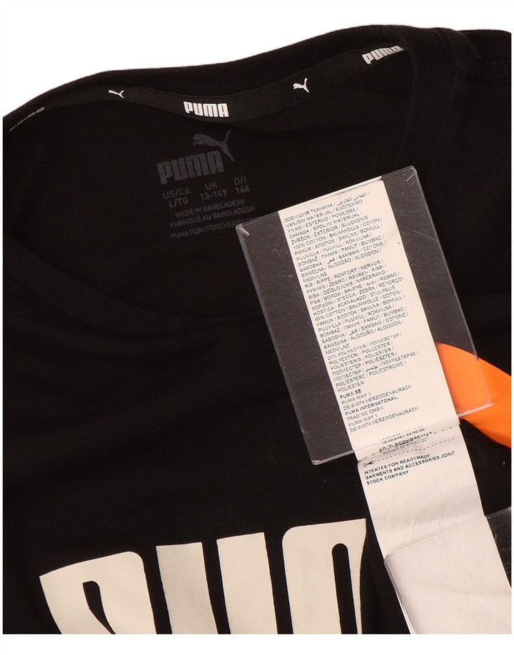 PUMA Boys Graphic T-Shirt Top 13-14 Years  Black Cotton