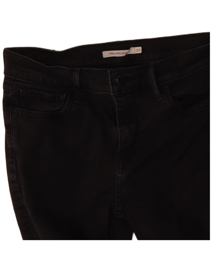 LEVI'S Jeans da donna 710 super skinny W29 L28 cotone nero