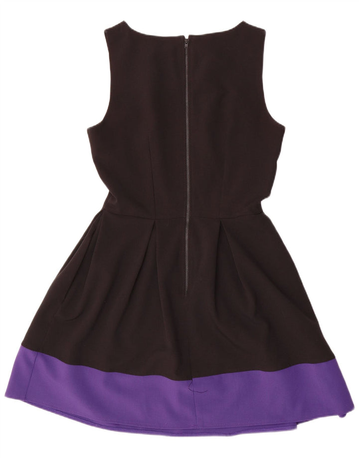 CLOSET Abito da donna senza maniche a trapezio UK 12 Medium Black Colourblock