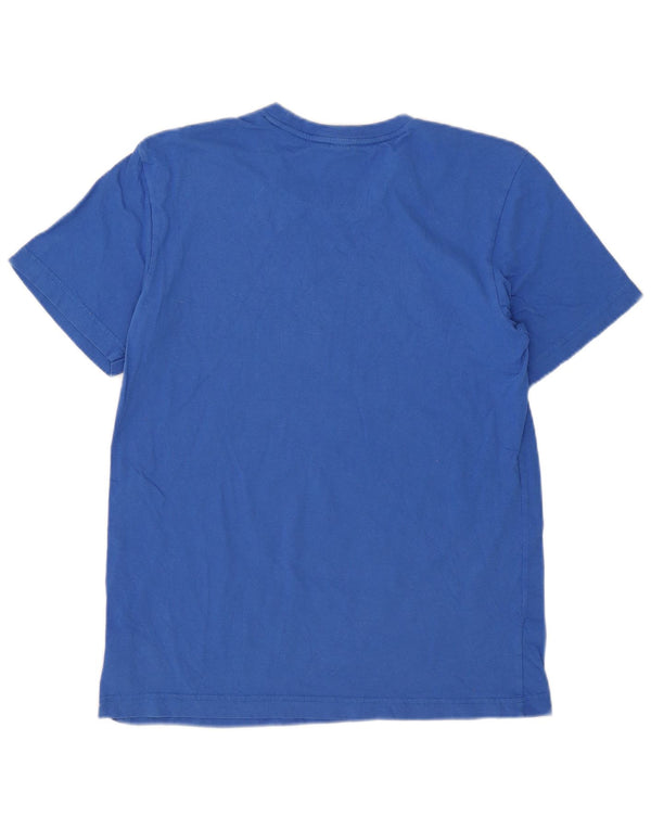 T-shirt grafica da uomo Adidas Top in cotone blu medio