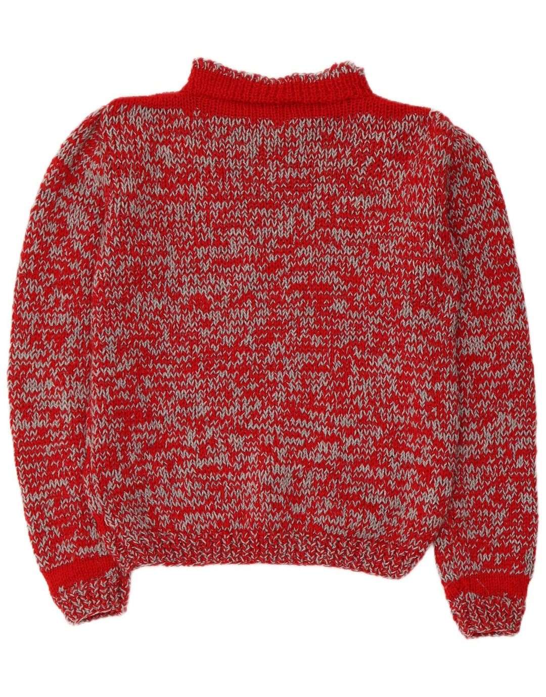 Maglione vintage da donna con collo dolcevita UK 14 a righe rosse medie