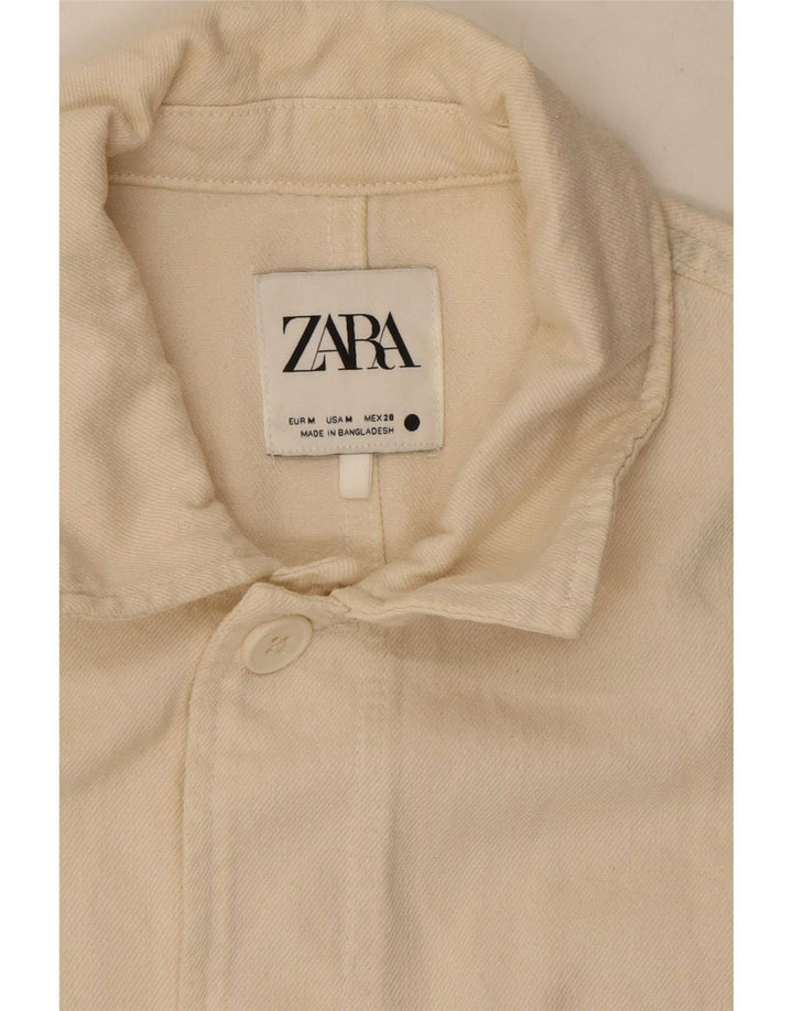 Giacca utility da donna Zara UK 14 cotone bianco sporco medio