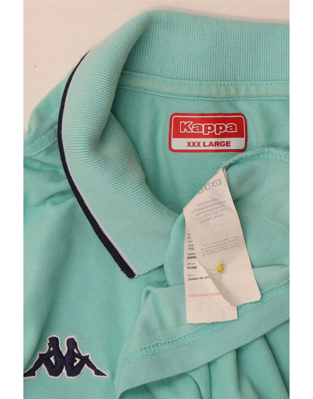 Polo Kappa Uomo 3XL Cotone Turchese