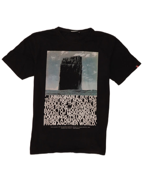 T-shirt grafica slim da uomo Quiksilver XL XL in cotone nero