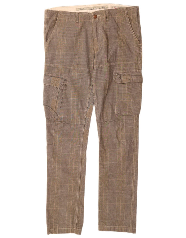 Pantaloni cargo slim da uomo GRAND & HILLS IT 50 Large W34 L33 a quadri grigi