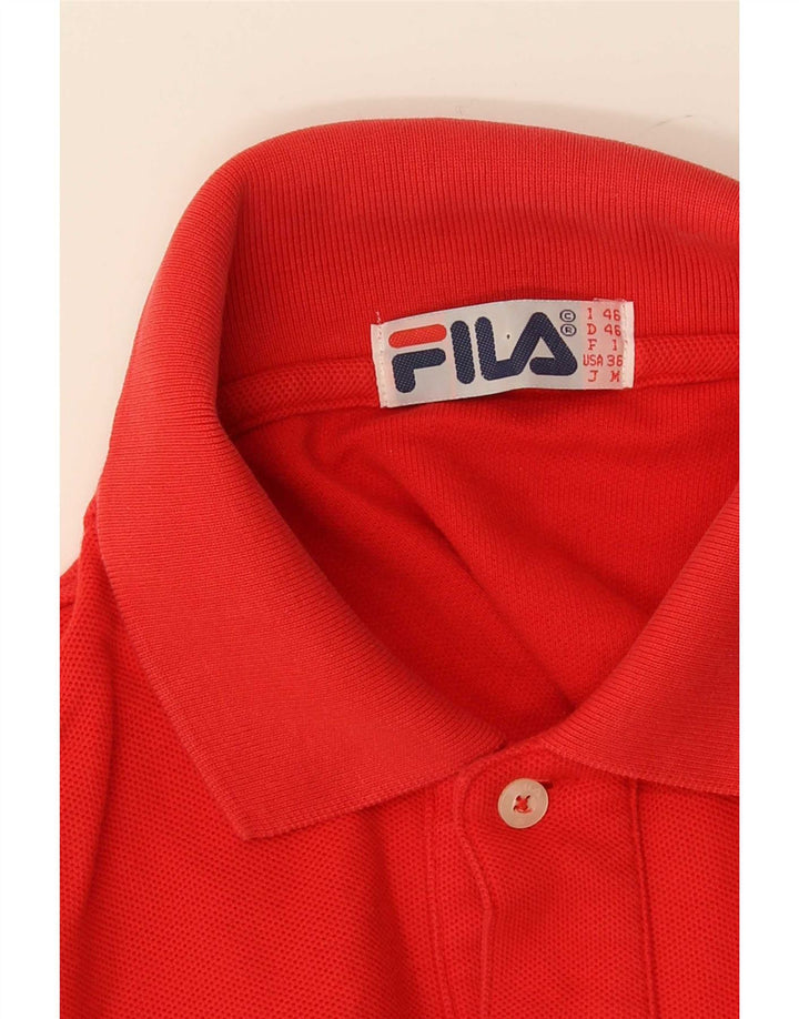 Polo da uomo a maniche lunghe Fila IT 46 Small rossa