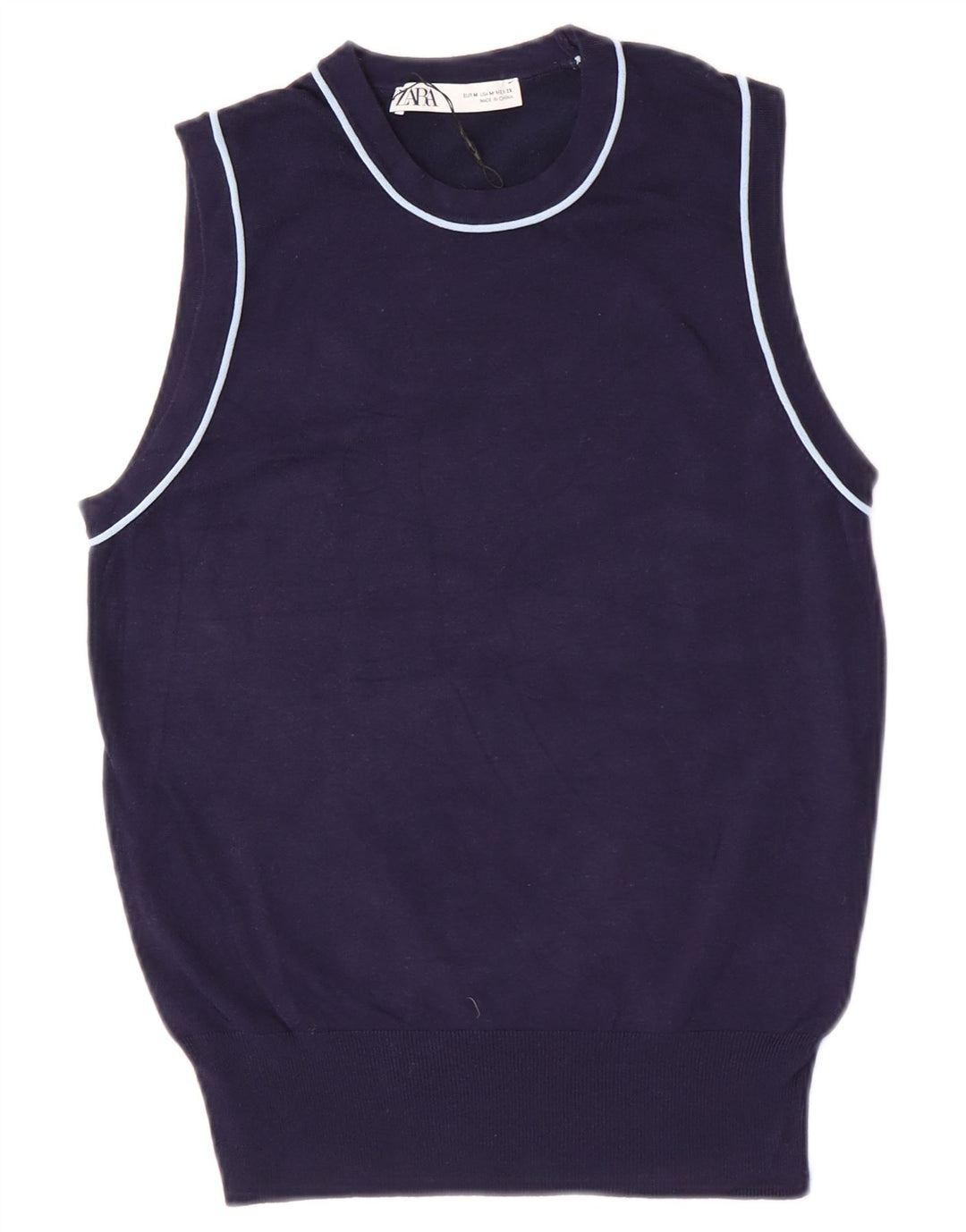 Canotta canotta da donna Zara UK 12 media blu navy in viscosa