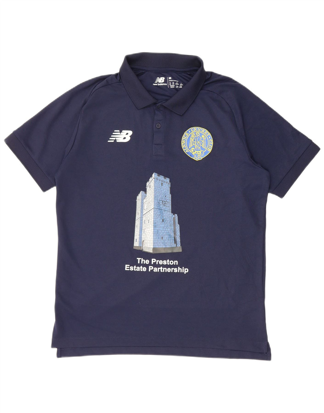 Polo grafica da uomo New Balance in poliestere blu navy medio