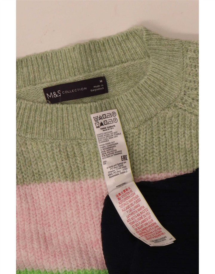 Maglione maglione con scollo a barca da donna Marks & Spencer UK 14 medio multicolore