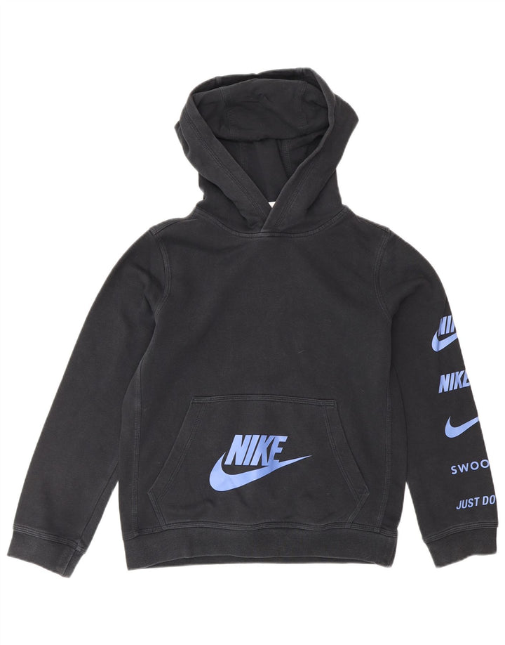Felpa con cappuccio grafica Nike da ragazzo, 10-11 anni, cotone nero medio