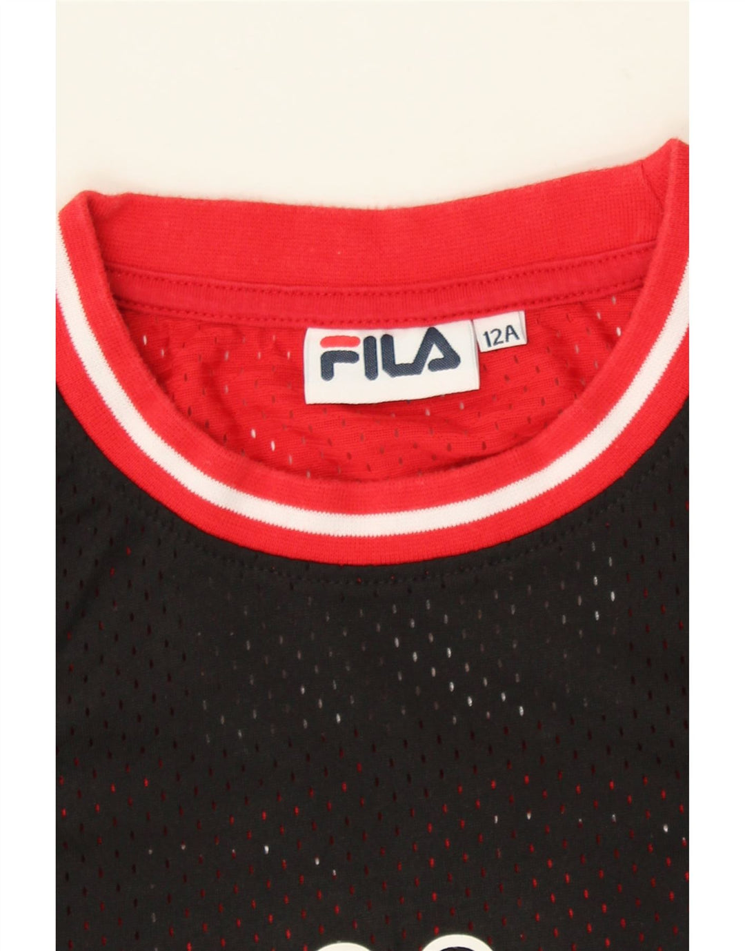 FILA Boys Graphic Vest Top 11-12 Years Black Colourblock Polyester Vintage Fila and Second-Hand Fila from Messina Hembry 
