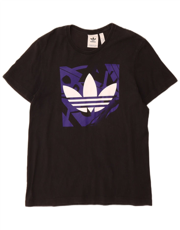 T-shirt grafica da uomo Adidas Top piccola nera