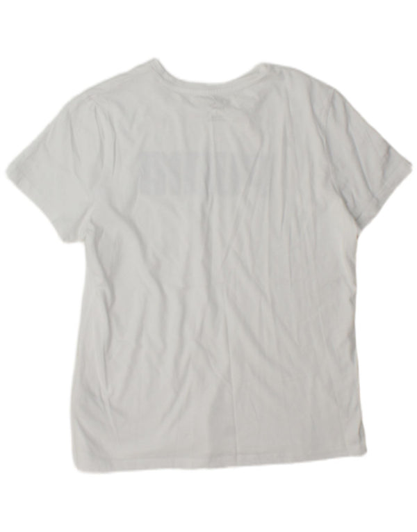 T-shirt grafica da donna Puma UK 16 grande cotone bianco