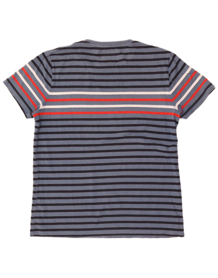 Superdry Mens T-Shirt Top 2XL Blue Striped Cotton