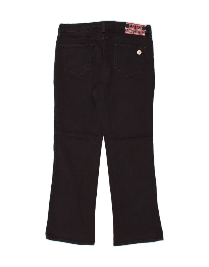 MOSCHINO Womens Bootcut Jeans W29 L26 Black Cotton Vintage Moschino and Second-Hand Moschino from Messina Hembry 