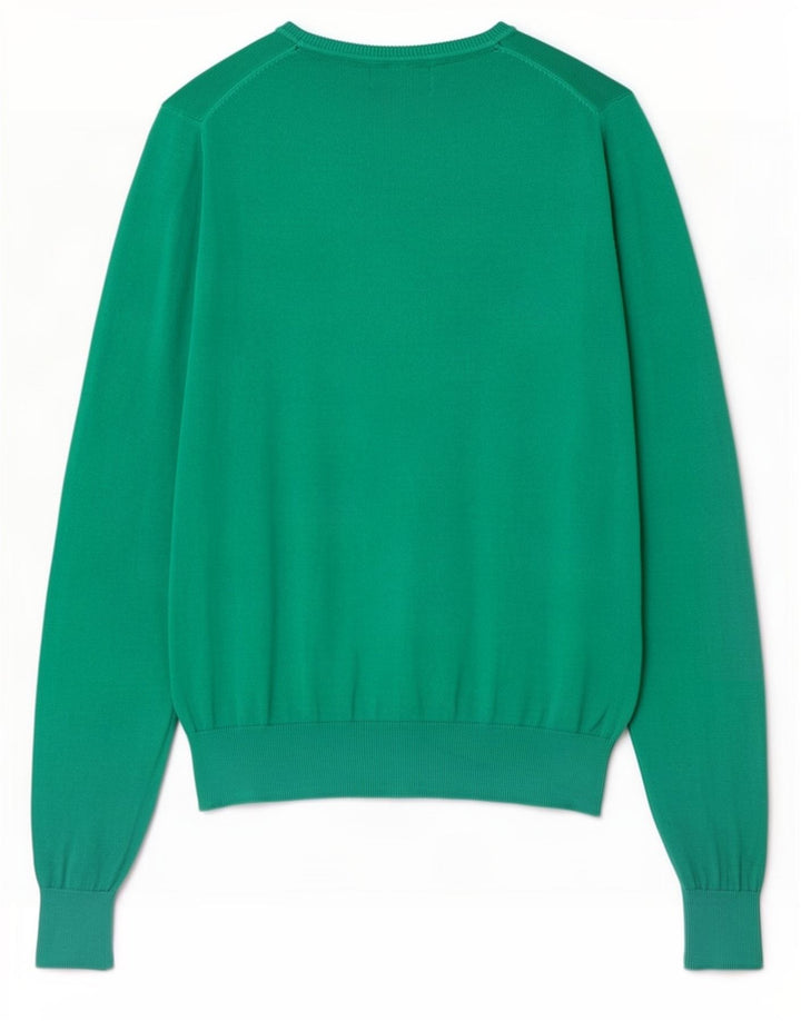 Maglione da uomo con scollo a barca Refrigue in cotone verde medio