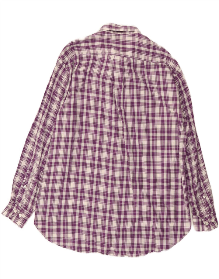 BROOKS BROTHERS Camicia da uomo in flanella di cotone a quadri viola grande