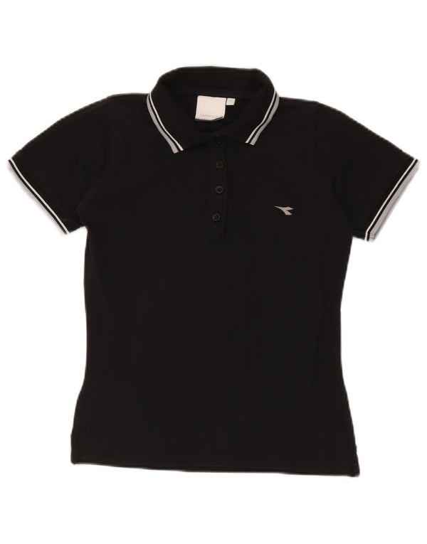 Polo Diadora Donna UK 10 Small Nera in Cotone