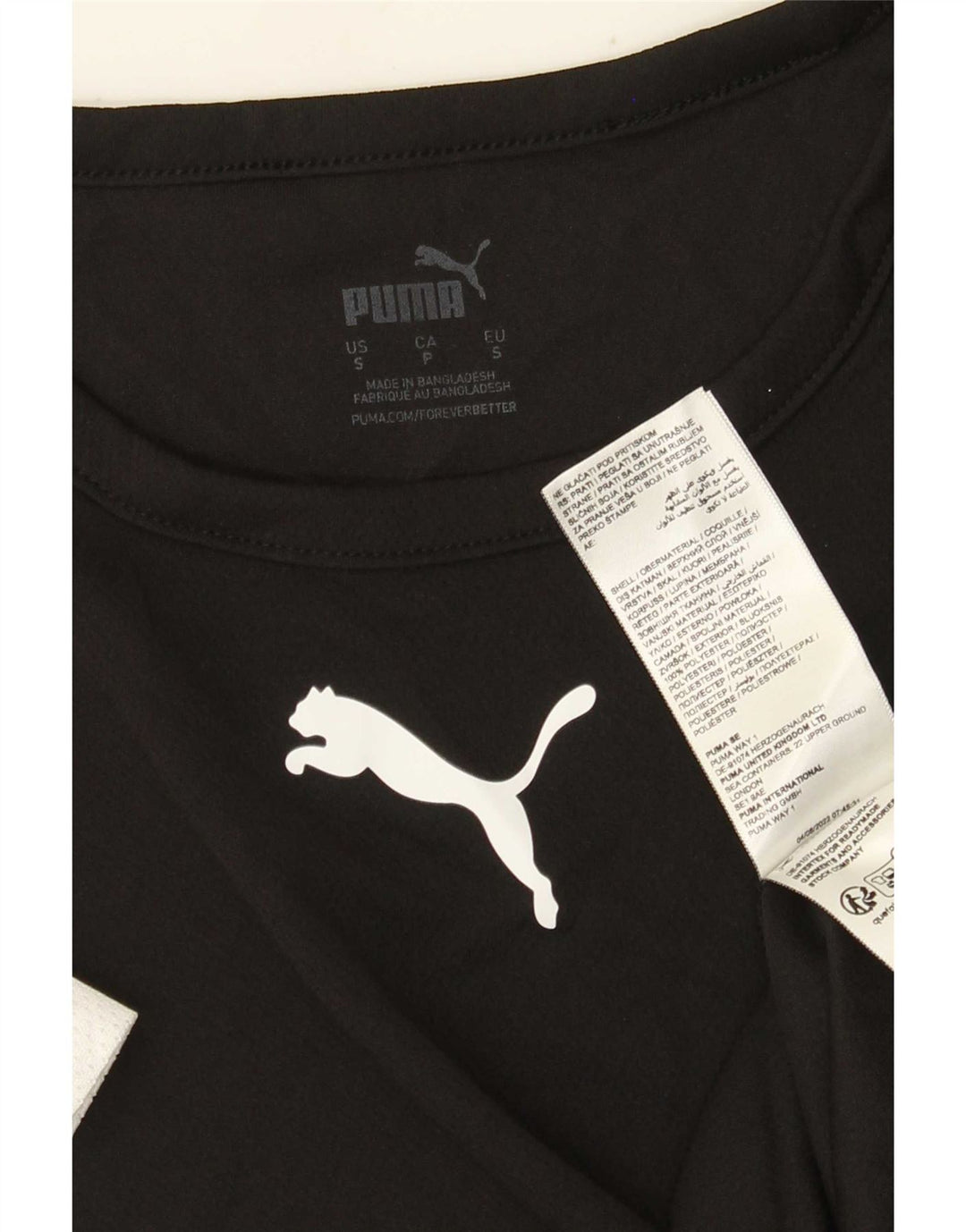 T-shirt da uomo Puma Top Small nera in poliestere color block