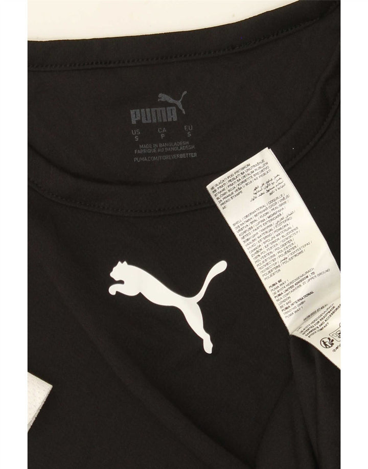 T-shirt da uomo Puma Top Small nera in poliestere color block