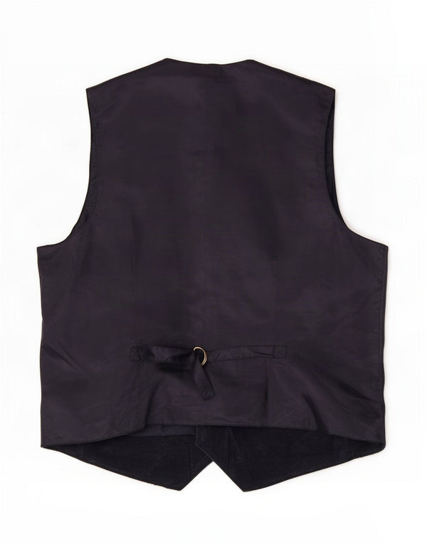 Gilet da uomo in pelle scamosciata Carlo Firenze 2XL in pelle blu navy