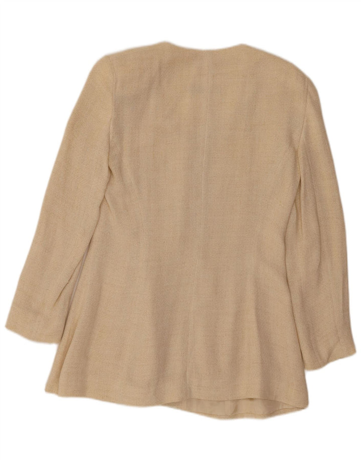 Giacca blazer da donna a 3 bottoni EMPORIO ARMANI UK 10 piccolo beige floreale
