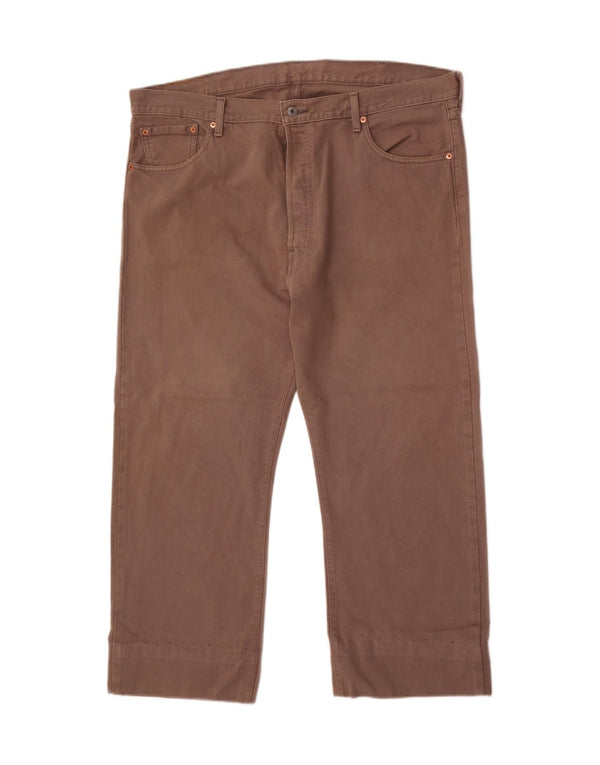 Pantaloni corti dritti da uomo Levi's 501 W42 L27 in cotone marrone