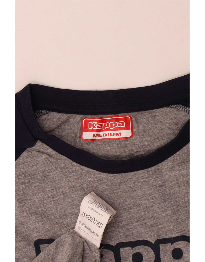 T-shirt grafica da uomo Kappa Top in cotone color block grigio medio
