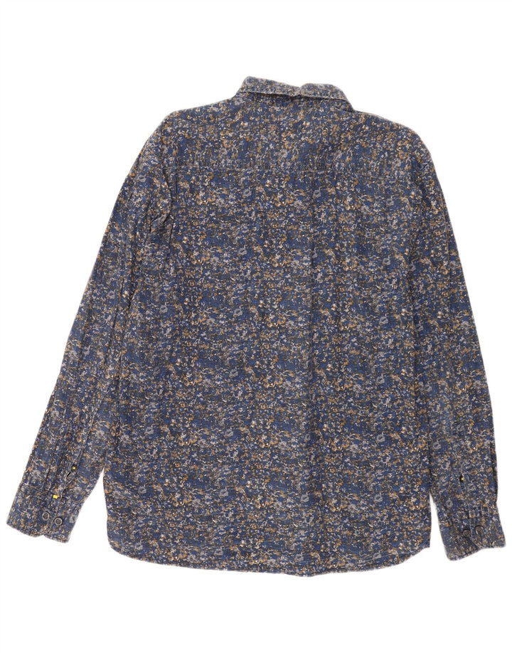 Camicia da uomo Camel Active Grande cotone floreale blu navy
