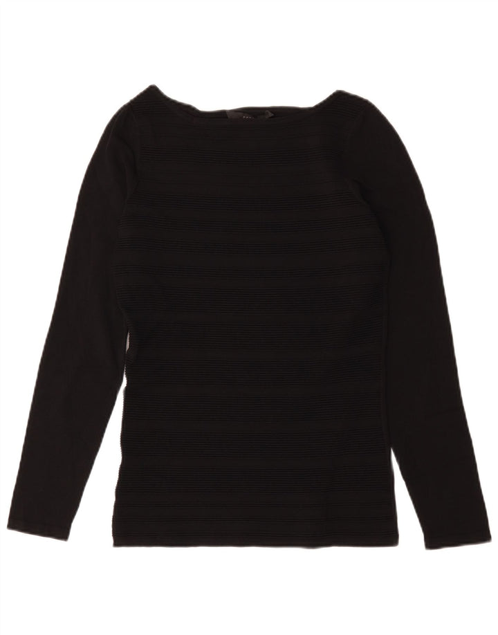 Top da donna Coast a maniche lunghe UK 10 piccolo in viscosa a righe nere