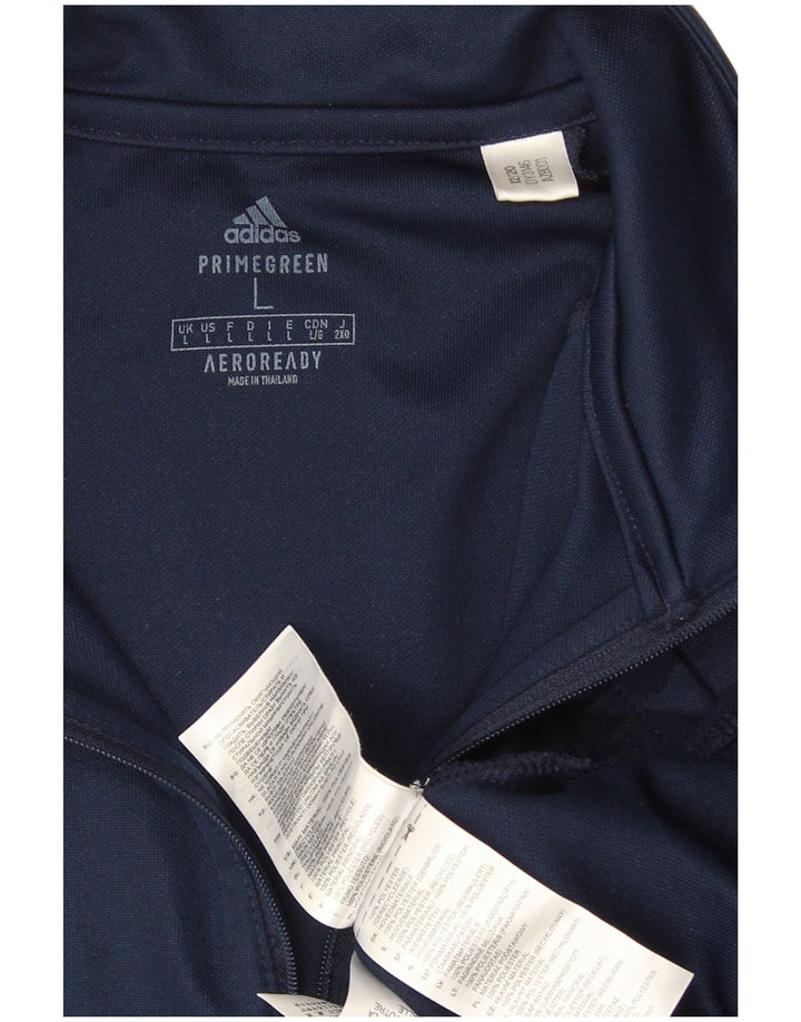 Adidas Uomo Aeroready Zip Neck Pullover Tuta Top Large Blu Navy