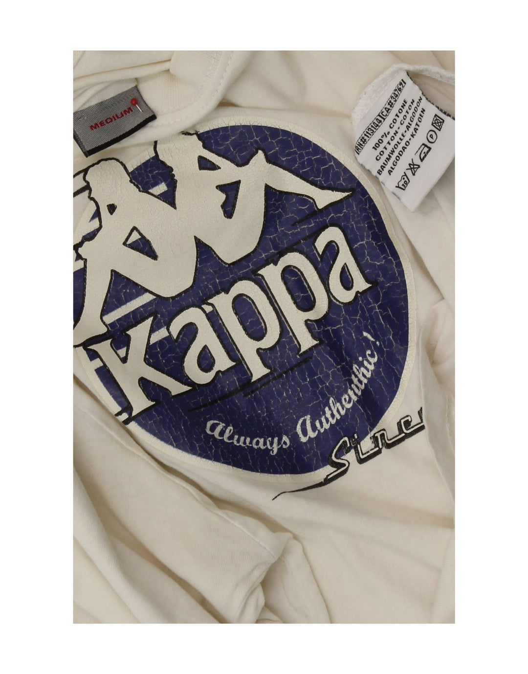 T-shirt grafica da uomo Kappa Top in cotone bianco medio