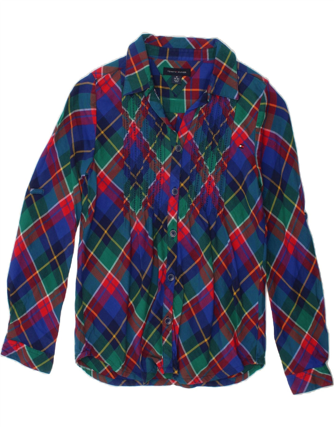 TOMMY HILFIGER Girls Shirt 9-10 Years Medium  Multicoloured Check Cotton Vintage Tommy Hilfiger and Second-Hand Tommy Hilfiger from Messina Hembry 