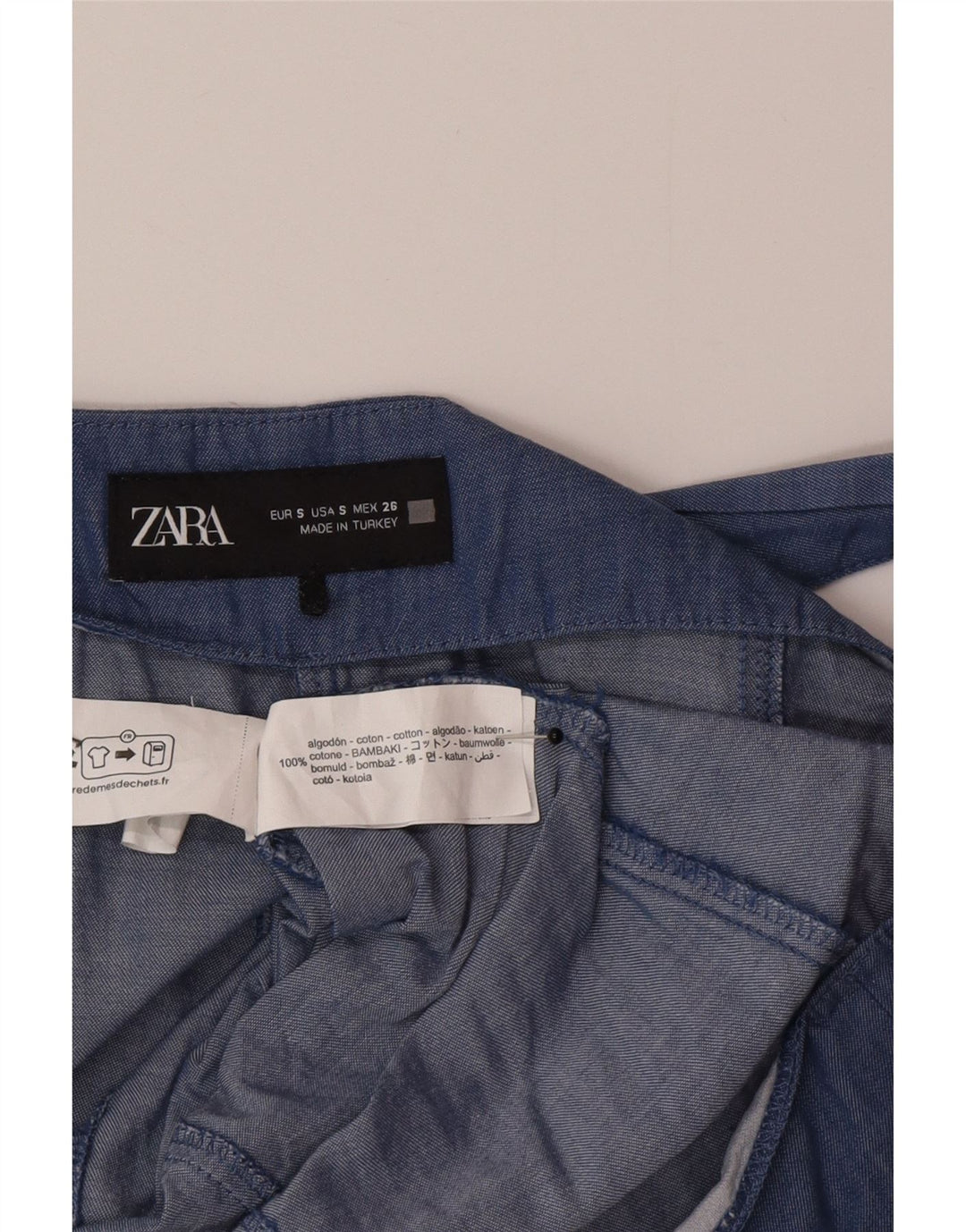 Tutina corta da donna Zara UK 10 piccola in cotone blu