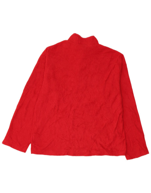 Maglione in pile da donna con collo e zip Starter UK 20 2XL poliestere rosso