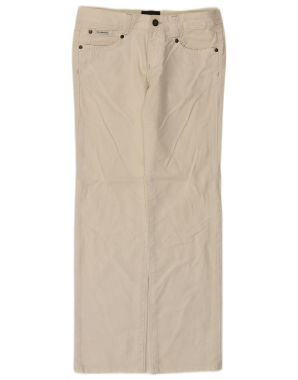 Pantaloni casual dritti da donna Calvin Klein W27 L29 cotone bianco