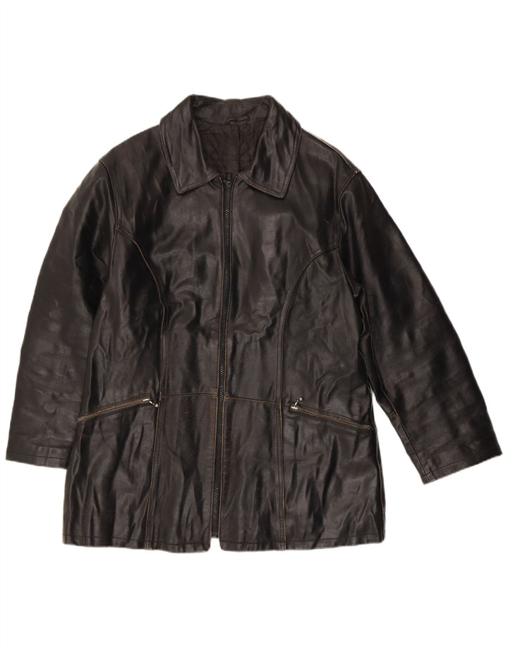 Giacca in Pelle Donna VINTAGE IT 42 Pelle Nera Media