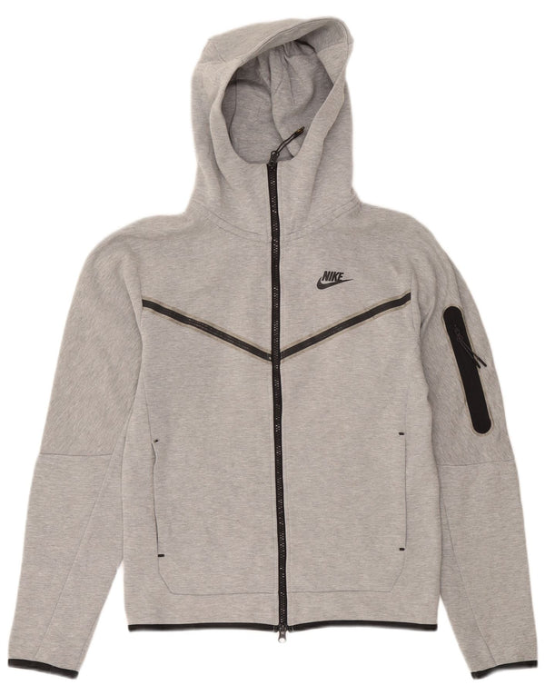 Felpa con cappuccio e zip oversize da donna Nike UK 6 XS cotone grigio