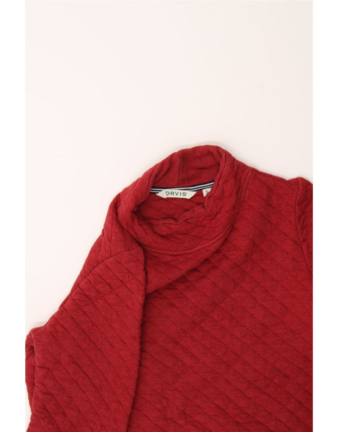 ORVIS Womens Oversized Sweatshirt Jumper UK 10 Small Red Argyle/Diamond Vintage Orvis and Second-Hand Orvis from Messina Hembry 