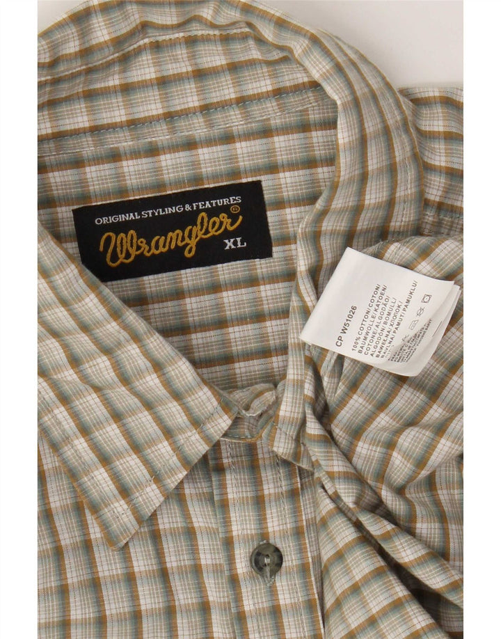 Camicia da uomo Wrangler XL in cotone a quadri beige