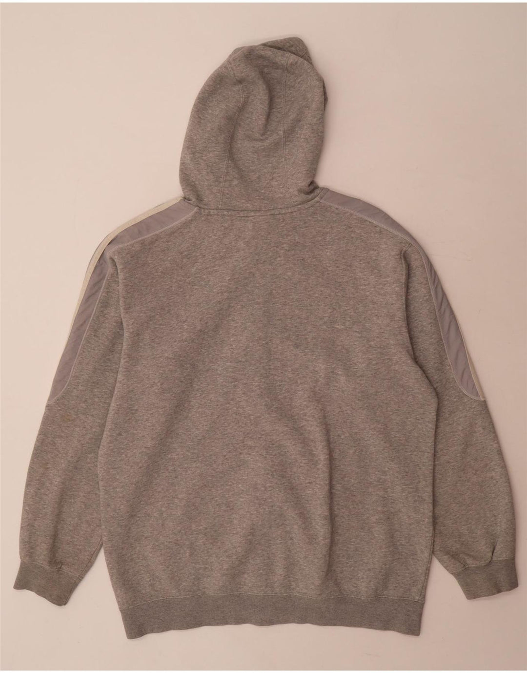 Maglione con cappuccio e zip Adidas da uomo grande in cotone grigio
