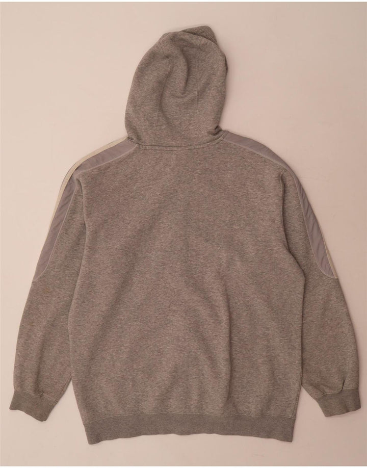 Maglione con cappuccio e zip Adidas da uomo grande in cotone grigio