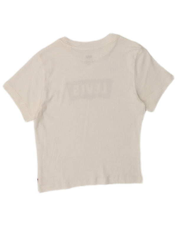 T-shirt grafica corta da donna Levi's UK 8 piccola bianca