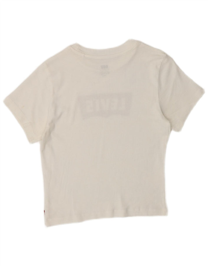 T-shirt grafica corta da donna Levi's UK 8 piccola bianca
